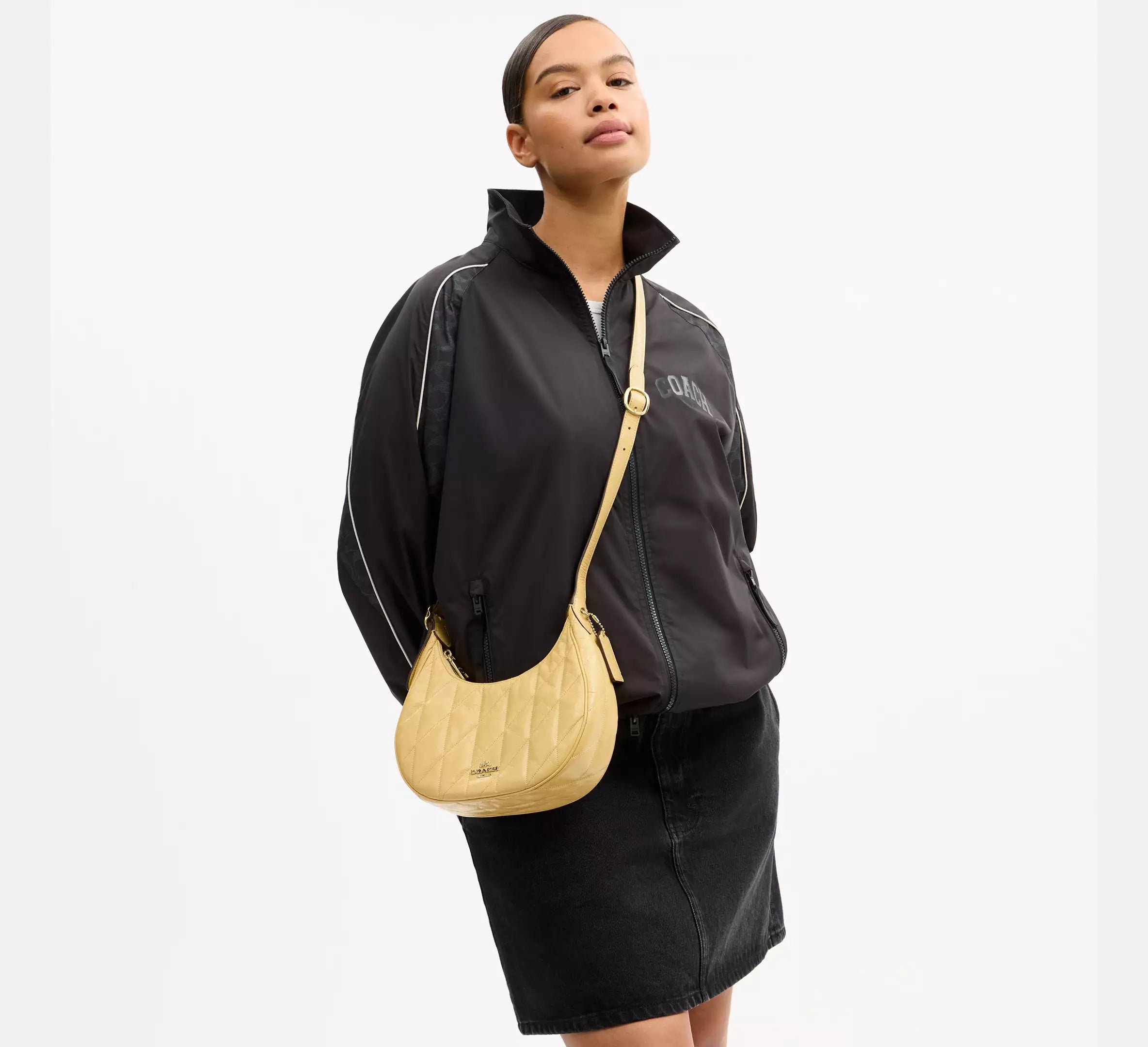 Coach Emily Shoulder Bag With Quilting   -  Gold/Soft Yellow