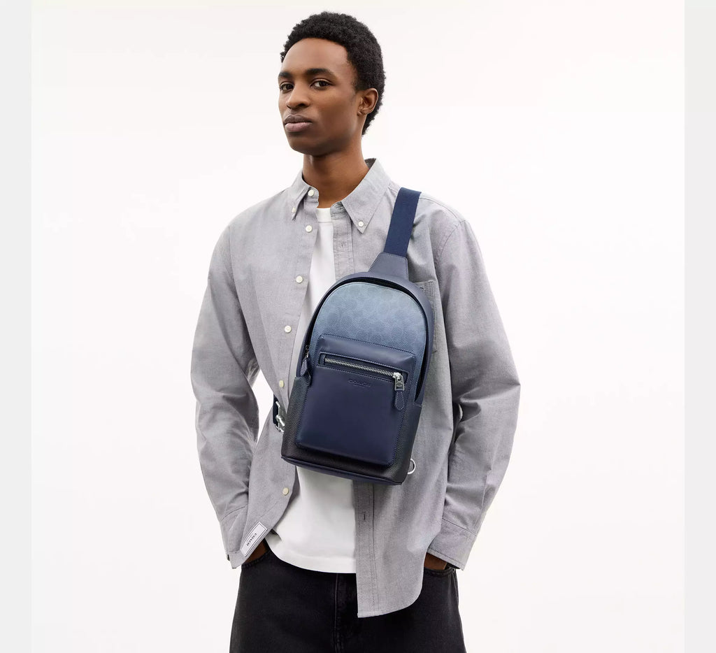 Coach West Pack In Ombre Signature - Silver/Blue