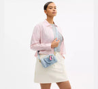 Coach Mini Rowan Crossbody Bag In Loved Denim With Charms  - Gold/Light Indigo