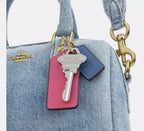 Coach Mini Rowan Crossbody Bag In Loved Denim With Charms  - Gold/Light Indigo