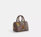 Coach Mini Rowan Crossbody Bag In Signature Jacquard With Floral Embroidery - Gold/Oak Multi