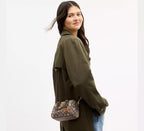 Coach Mini Rowan Crossbody Bag In Signature Jacquard With Floral Embroidery - Gold/Oak Multi