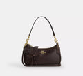 Coach Teri Shoulder Bag With Floral Applique - Gold/Maple