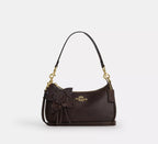 Coach Teri Shoulder Bag With Floral Applique - Gold/Maple