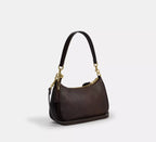 Coach Teri Shoulder Bag With Floral Applique - Gold/Maple
