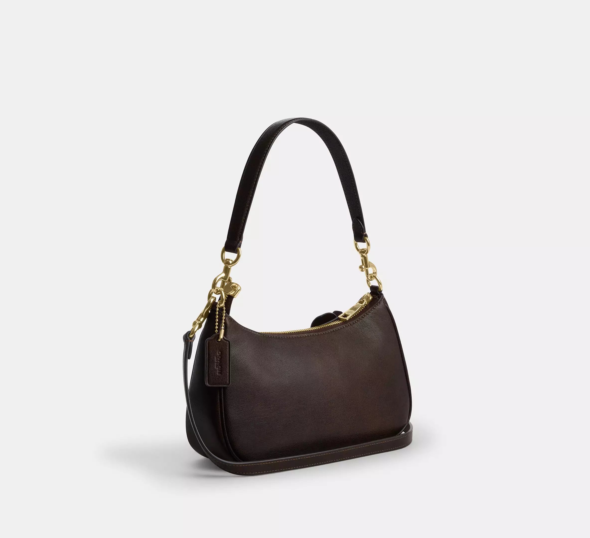 Coach Teri Shoulder Bag With Floral Applique - Gold/Maple