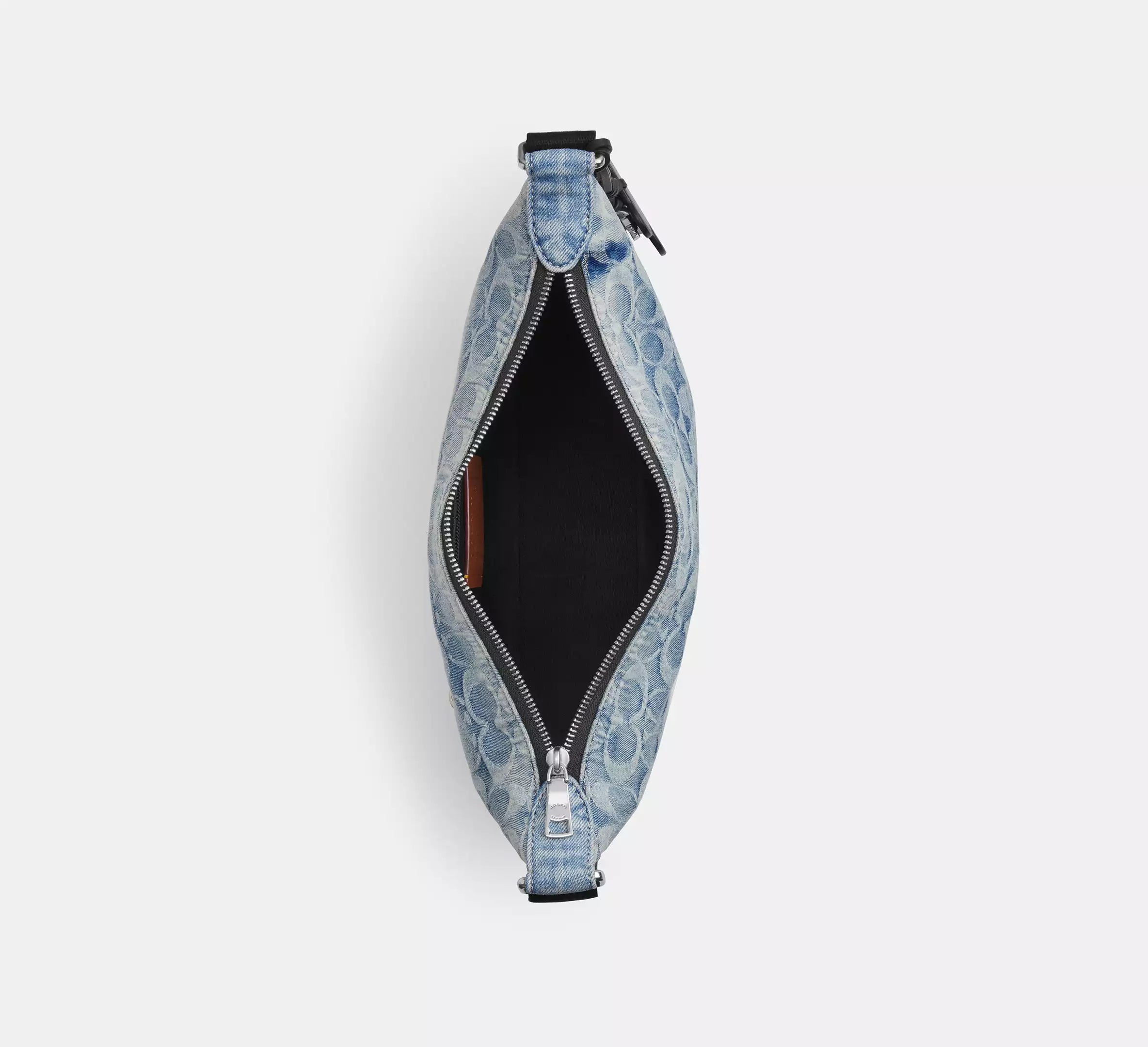 Coach Small Finn Crossbody With Pouch In Loved Signature Denim  - Silver/Light Indigo