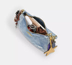 Coach Teri Shoulder Bag In Loved Denim With Charms - denim/Gold/Light Indigo