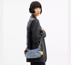 Coach Teri Shoulder Bag In Loved Denim With Charms - denim/Gold/Light Indigo