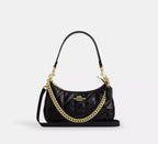 Coach Teri Shoulder Bag With Quilting - Gold/Black