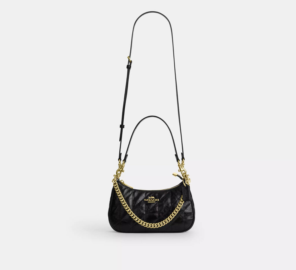 Coach Teri Shoulder Bag With Quilting - Gold/Black