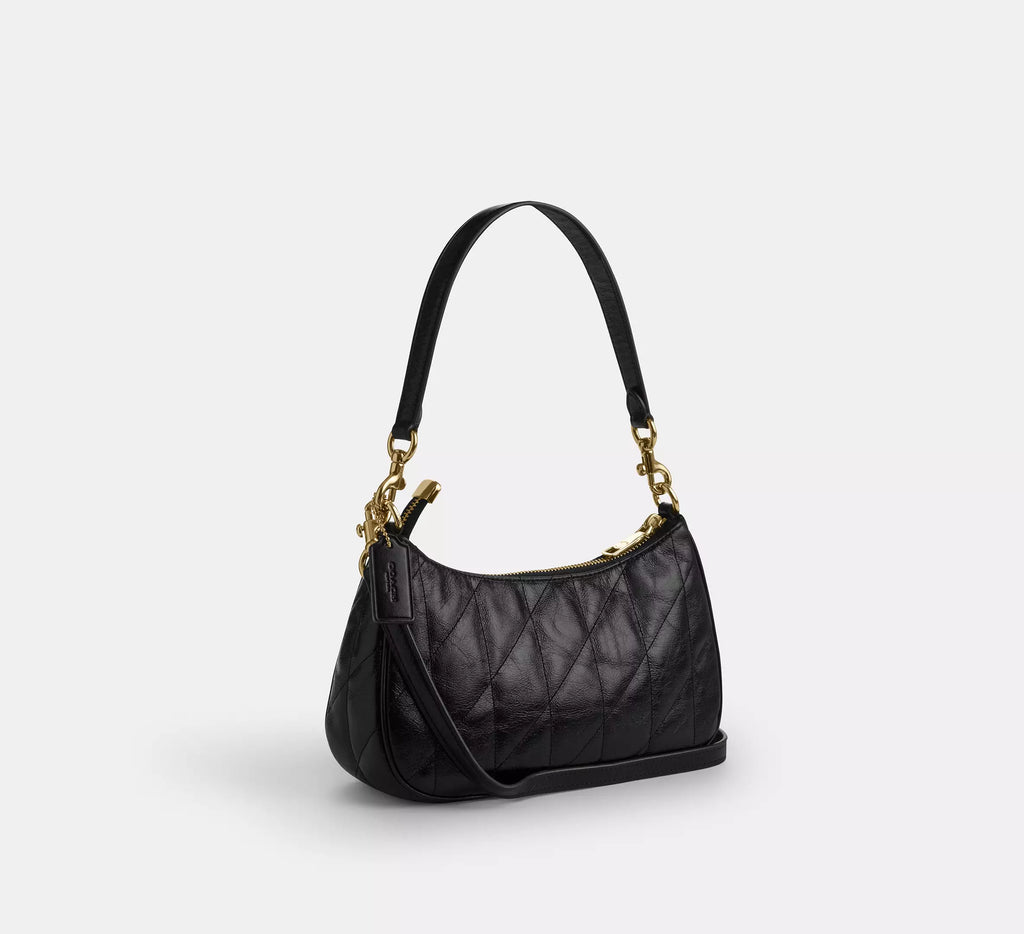 Coach Teri Shoulder Bag With Quilting - Gold/Black