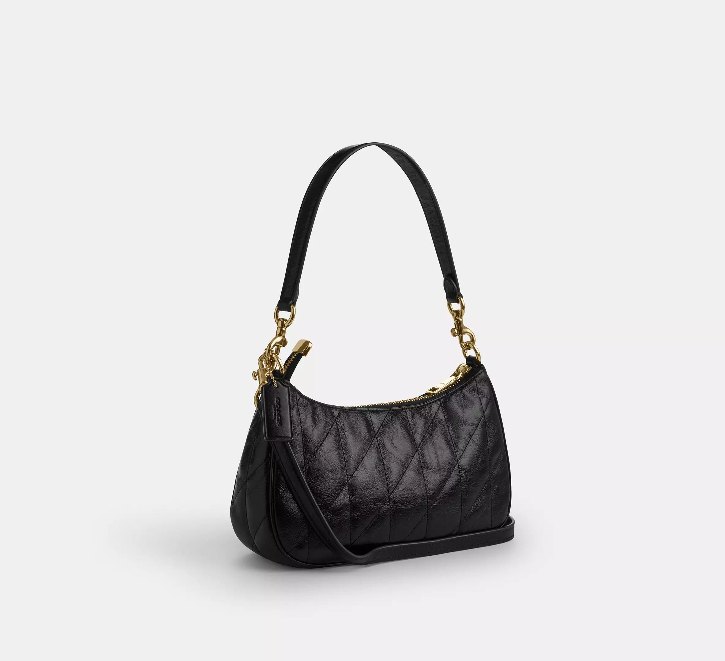 Coach Teri Shoulder Bag With Quilting - Gold/Black