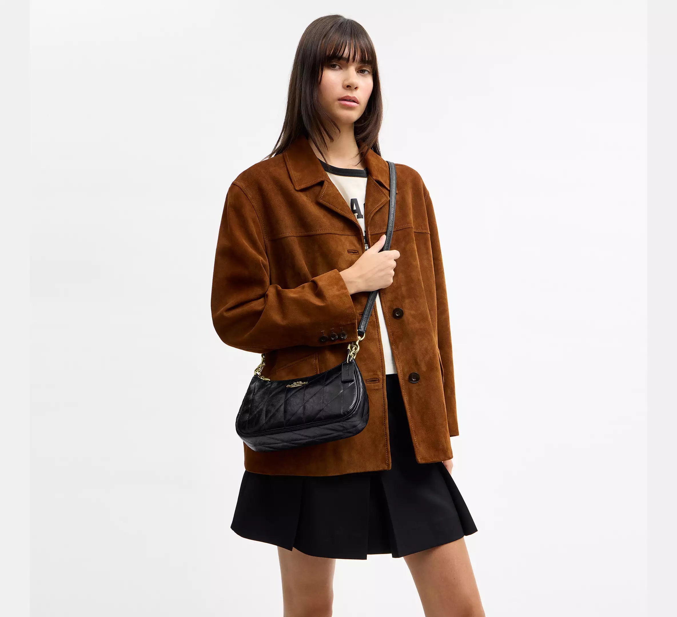 Coach Teri Shoulder Bag With Quilting - Gold/Black