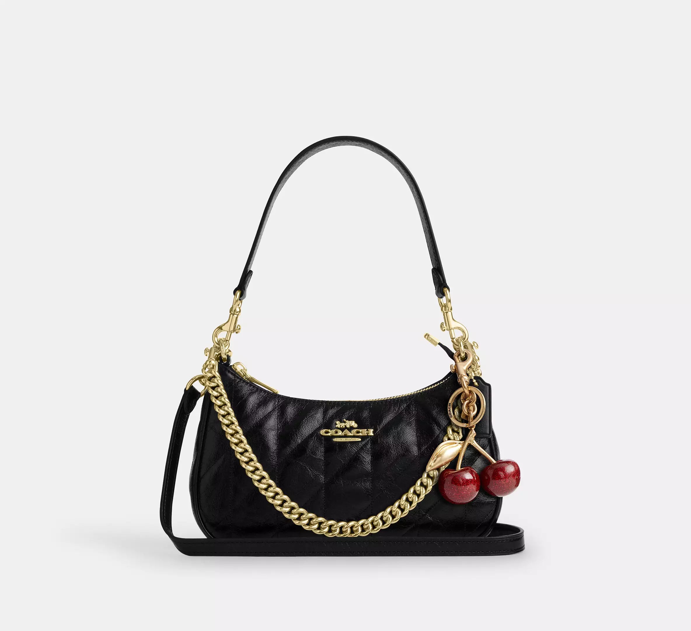 Coach Teri Shoulder Bag With Quilting - Gold/Black