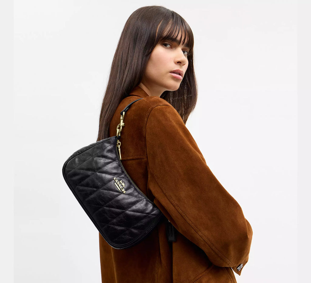 Coach Teri Shoulder Bag With Quilting - Gold/Black
