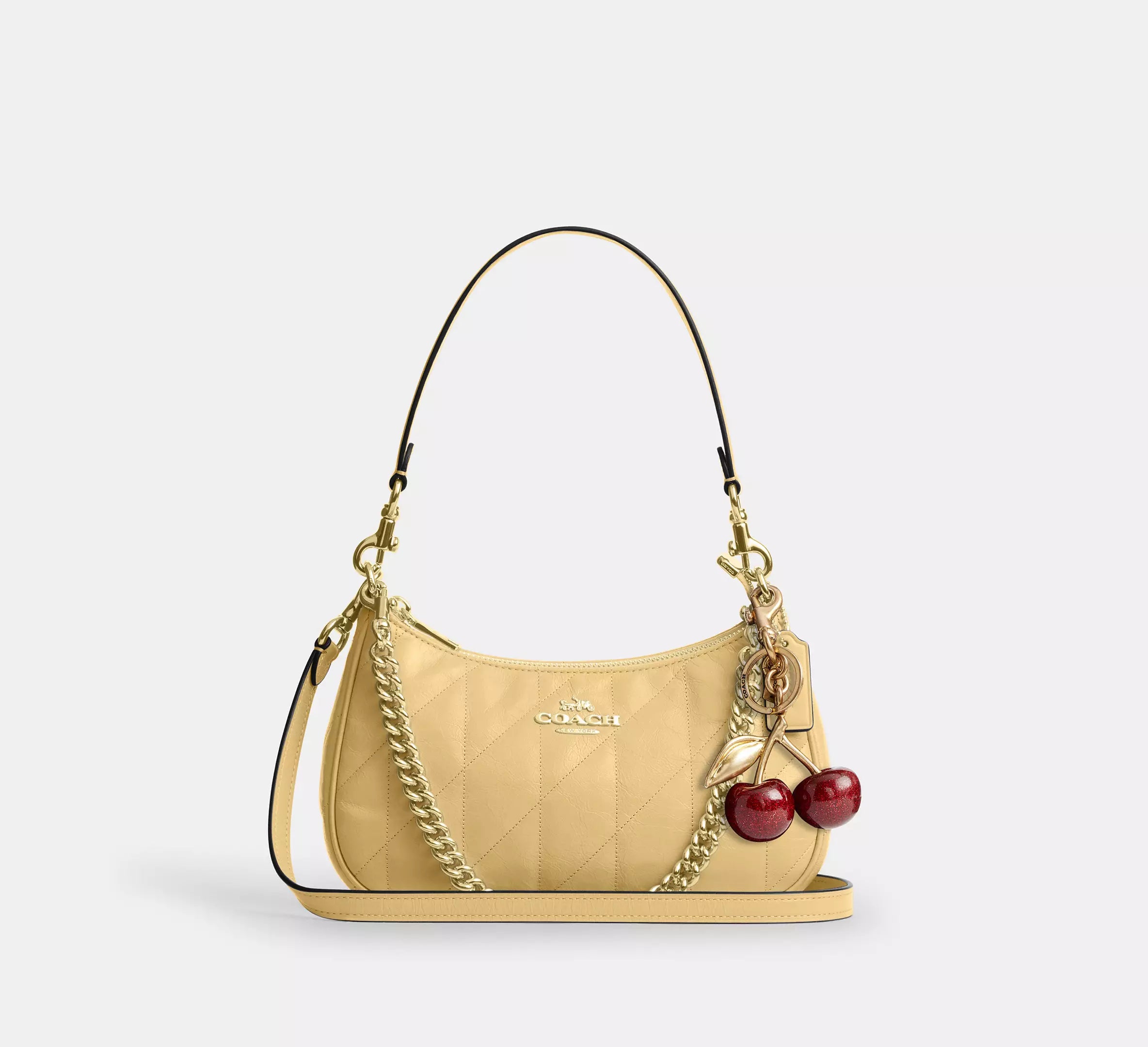 Coach Teri Shoulder Bag With Quilting - Gold/Soft Yellow