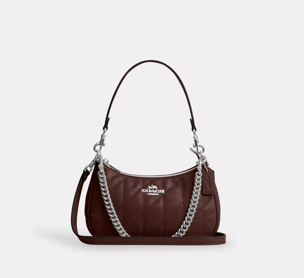 Coach Teri Shoulder Bag With Quilting - Silver/Maple