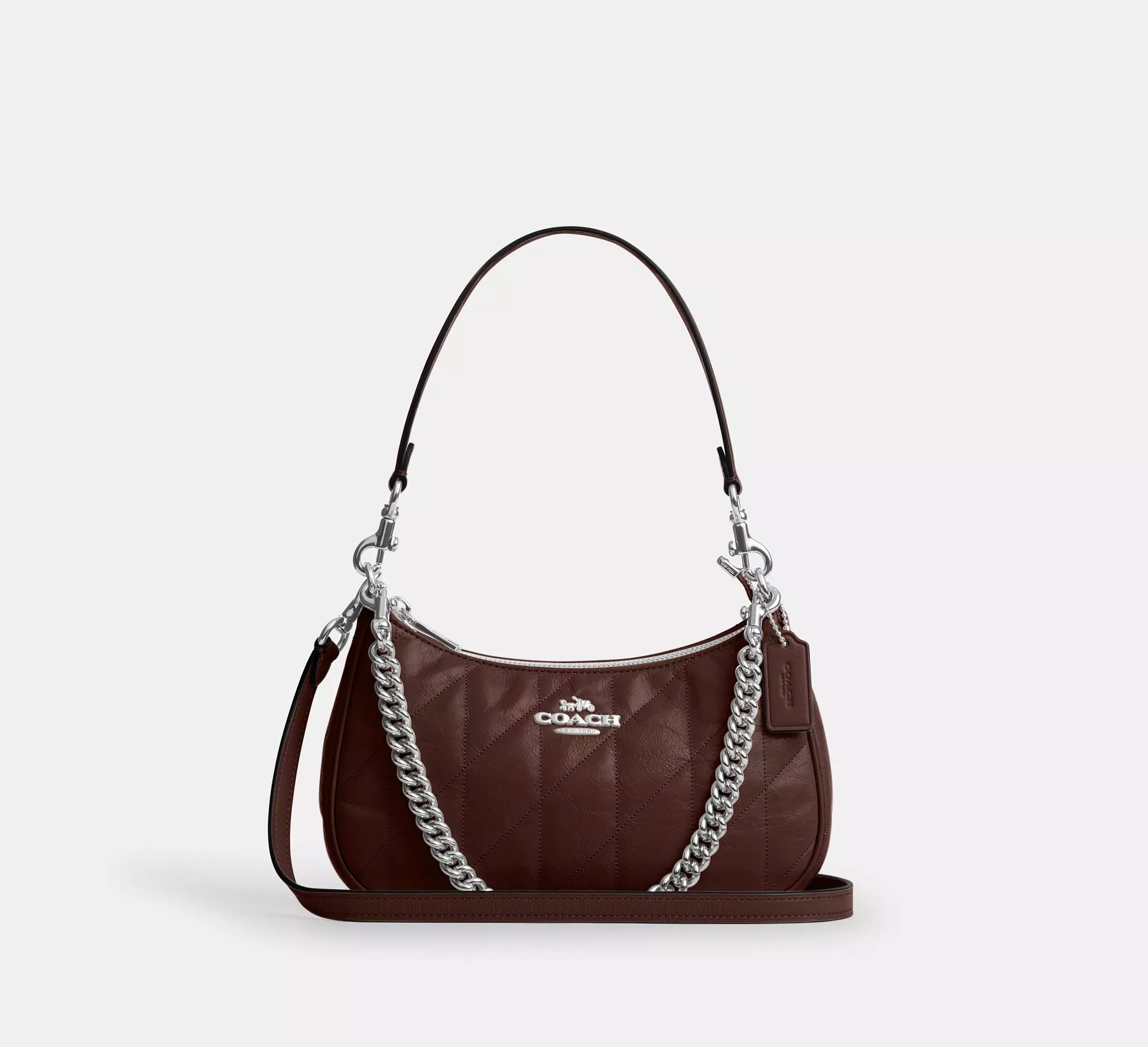 Coach Teri Shoulder Bag With Quilting - Silver/Maple