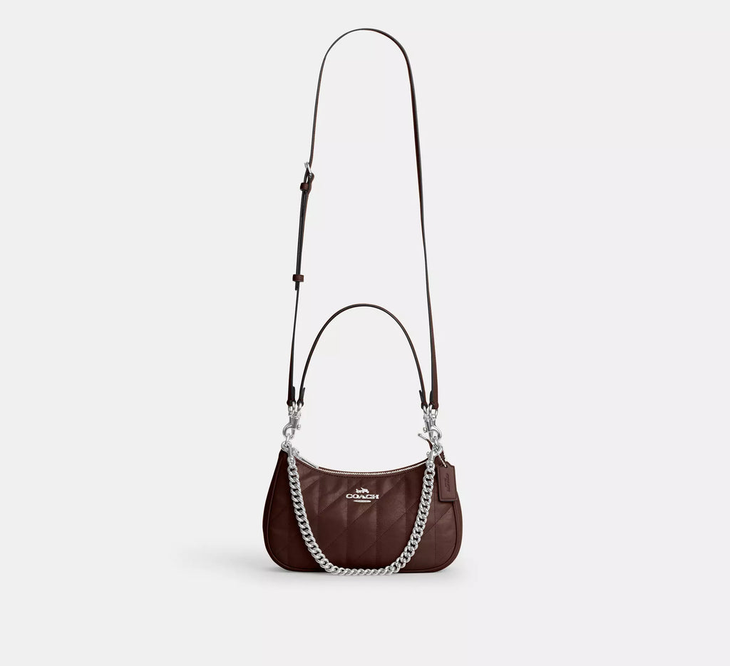 Coach Teri Shoulder Bag With Quilting - Silver/Maple