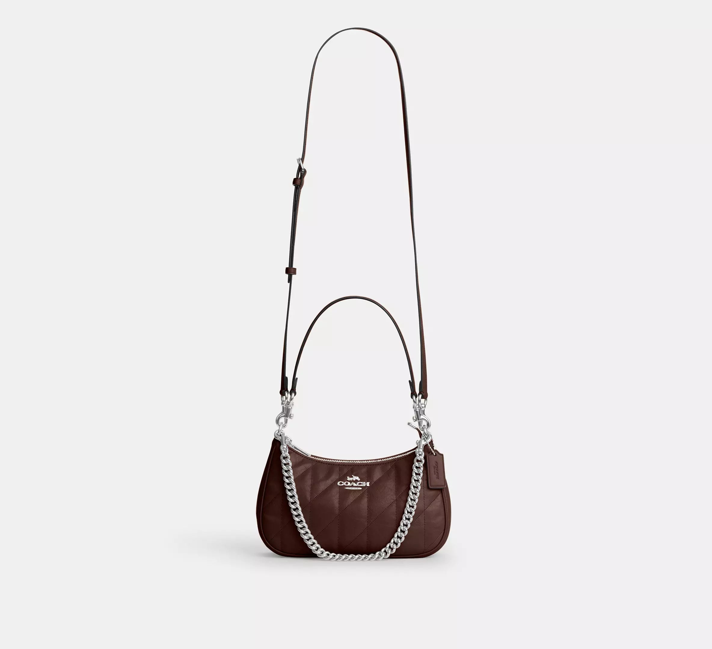 Coach Teri Shoulder Bag With Quilting - Silver/Maple
