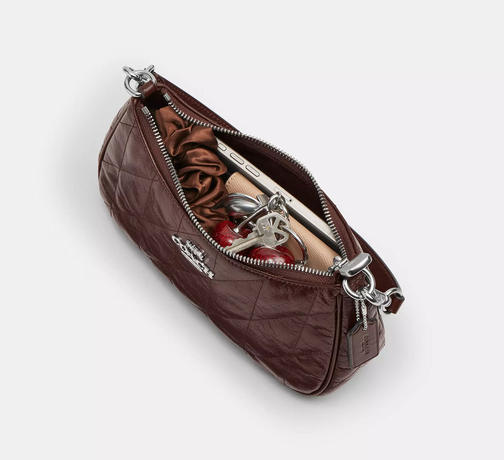Coach Teri Shoulder Bag With Quilting - Silver/Maple