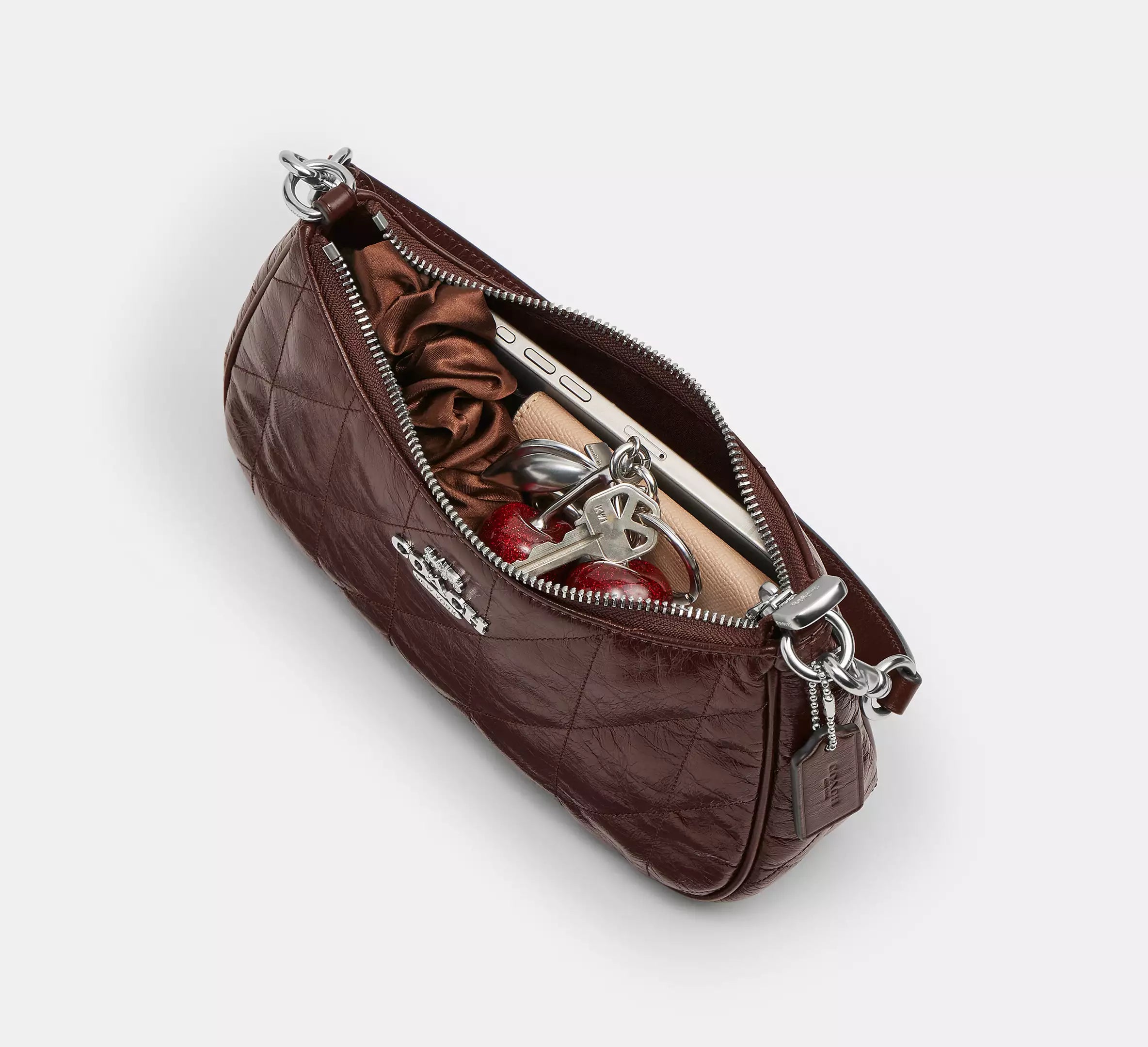 Coach Teri Shoulder Bag With Quilting - Silver/Maple