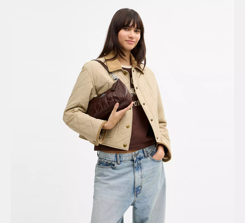Coach Teri Shoulder Bag With Quilting - Silver/Maple
