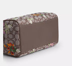 Coach  Rowan Satchel Bag In Signature Jacquard With Floral Embroidery - Gold/Oak Multi