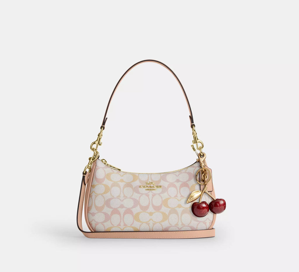 Coach Teri Shoulder Bag In Pretty Signature - Gold/Chalk/Pink