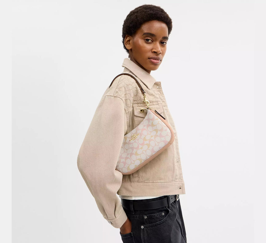 Coach Teri Shoulder Bag In Pretty Signature - Gold/Chalk/Pink