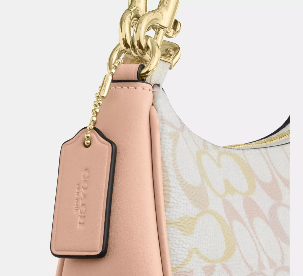 Coach Teri Shoulder Bag In Pretty Signature - Gold/Chalk/Pink