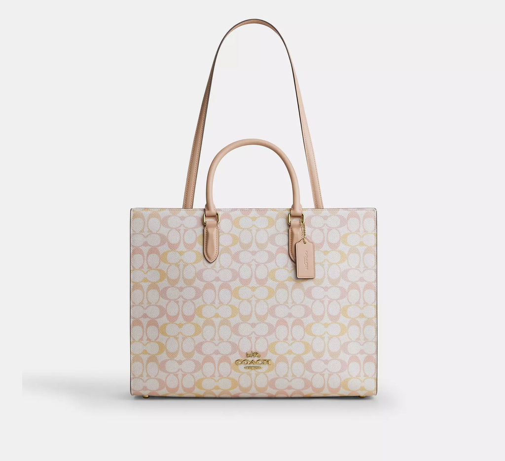 Coach Maggie Tote Bag In Pretty Signature - Im/Chalk/Pink