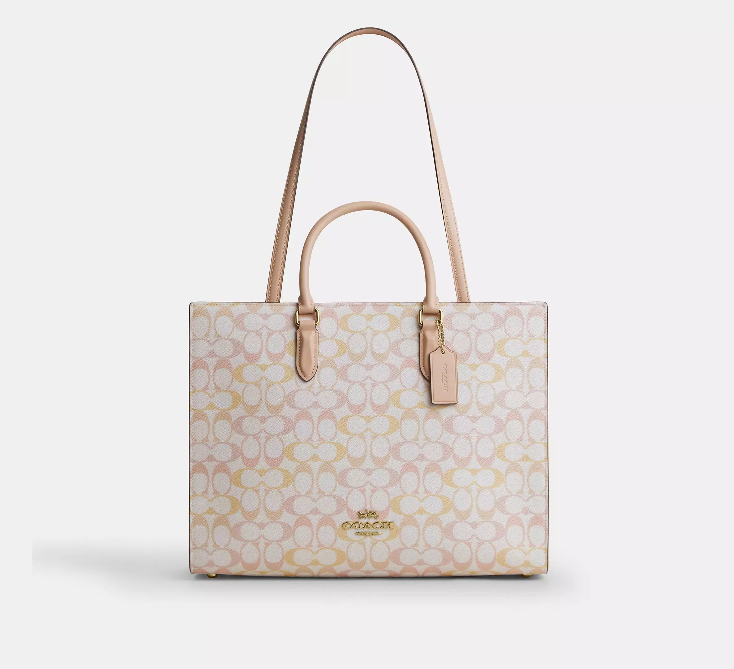 Coach Maggie Tote Bag In Pretty Signature - Im/Chalk/Pink