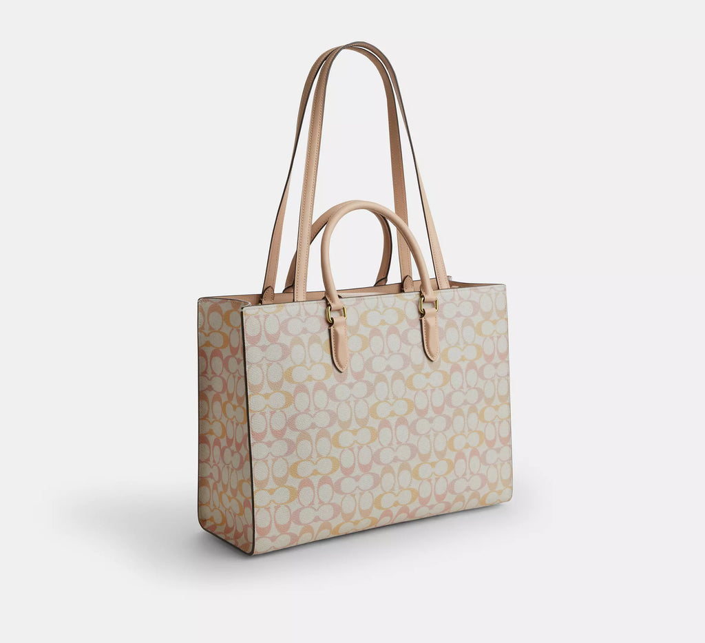 Coach Maggie Tote Bag In Pretty Signature - Im/Chalk/Pink