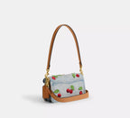 Coach Tabby Shoulder Bag 20 With Cherry Embroidery  -  Brass/Denim