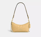 Coach Caitlin Shoulder Bag With Quilting   -  Gold/Soft Yellow