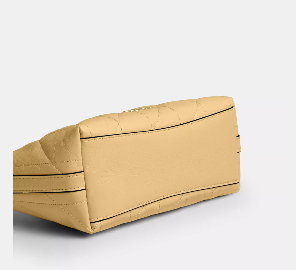 Coach Caitlin Shoulder Bag With Quilting   -  Gold/Soft Yellow
