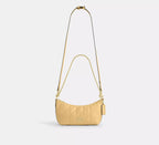 Coach Caitlin Shoulder Bag With Quilting   -  Gold/Soft Yellow