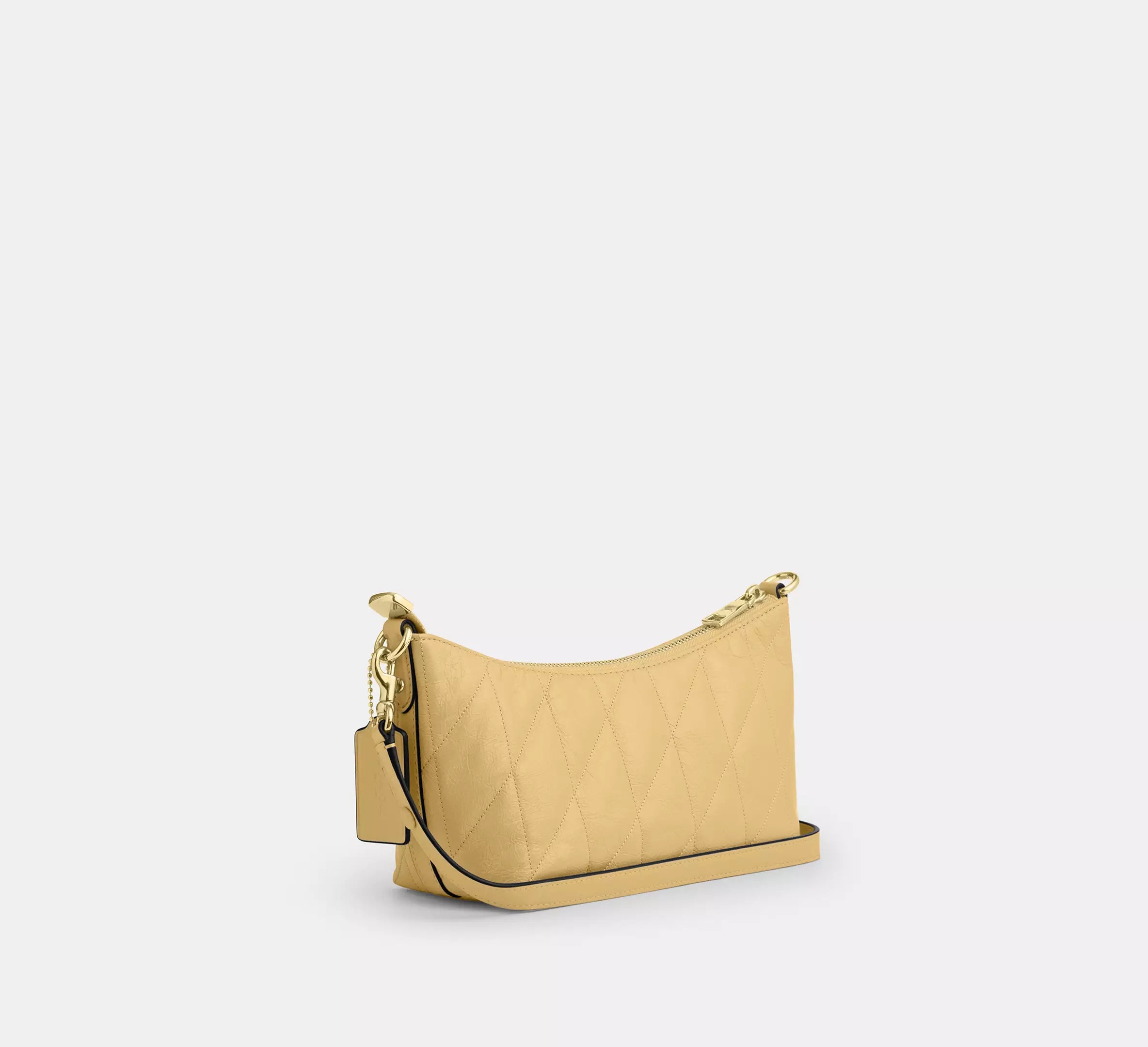 Coach Caitlin Shoulder Bag With Quilting   -  Gold/Soft Yellow