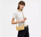 Coach Caitlin Shoulder Bag With Quilting   -  Gold/Soft Yellow