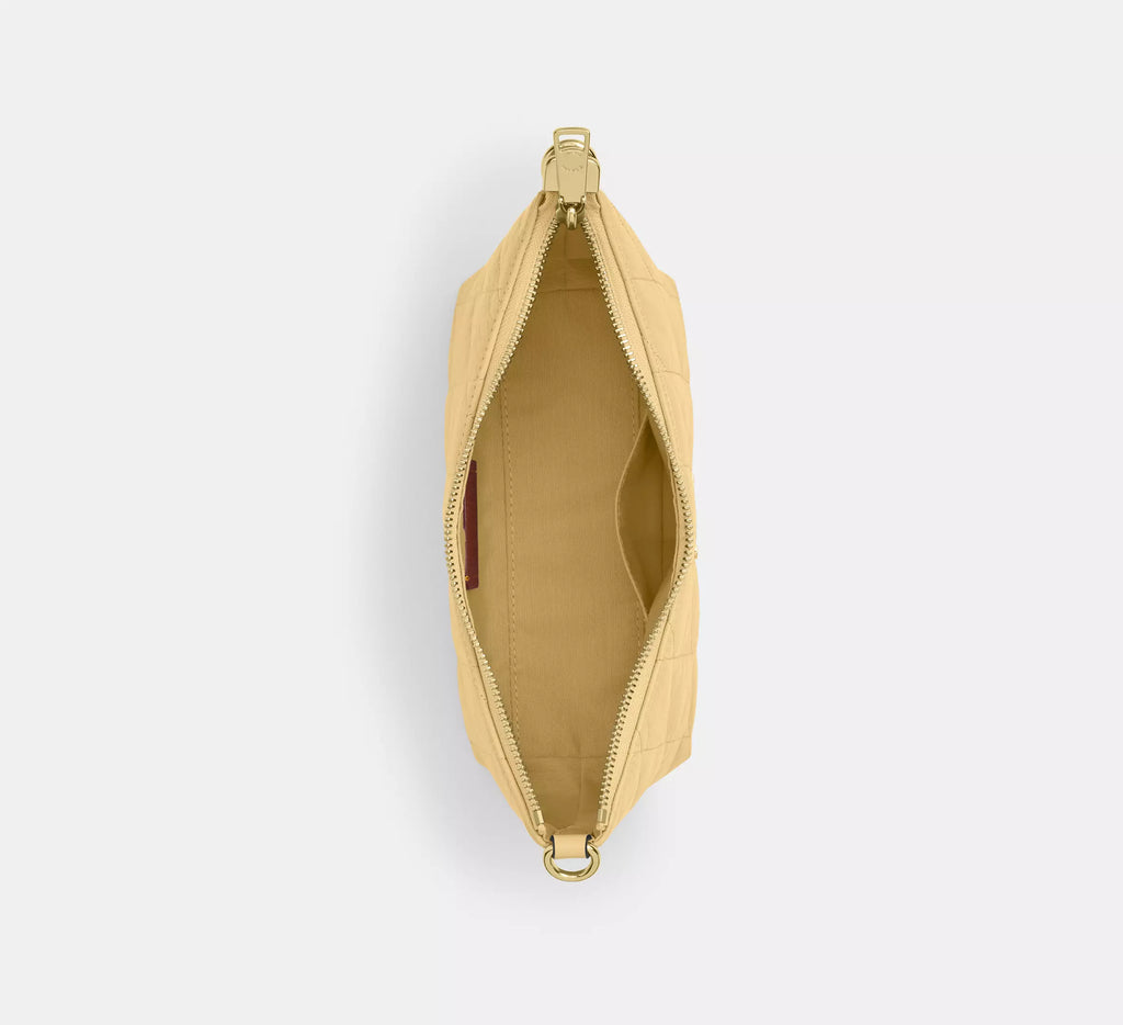 Coach Caitlin Shoulder Bag With Quilting   -  Gold/Soft Yellow