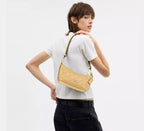 Coach Caitlin Shoulder Bag With Quilting   -  Gold/Soft Yellow