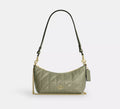 Coach Caitlin Shoulder Bag With Quilting   -  Gold/Pistachio