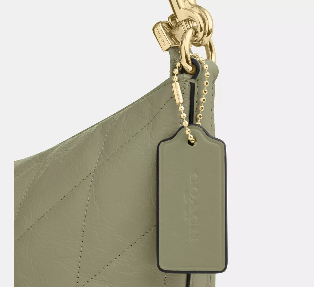 Coach Caitlin Shoulder Bag With Quilting   -  Gold/Pistachio