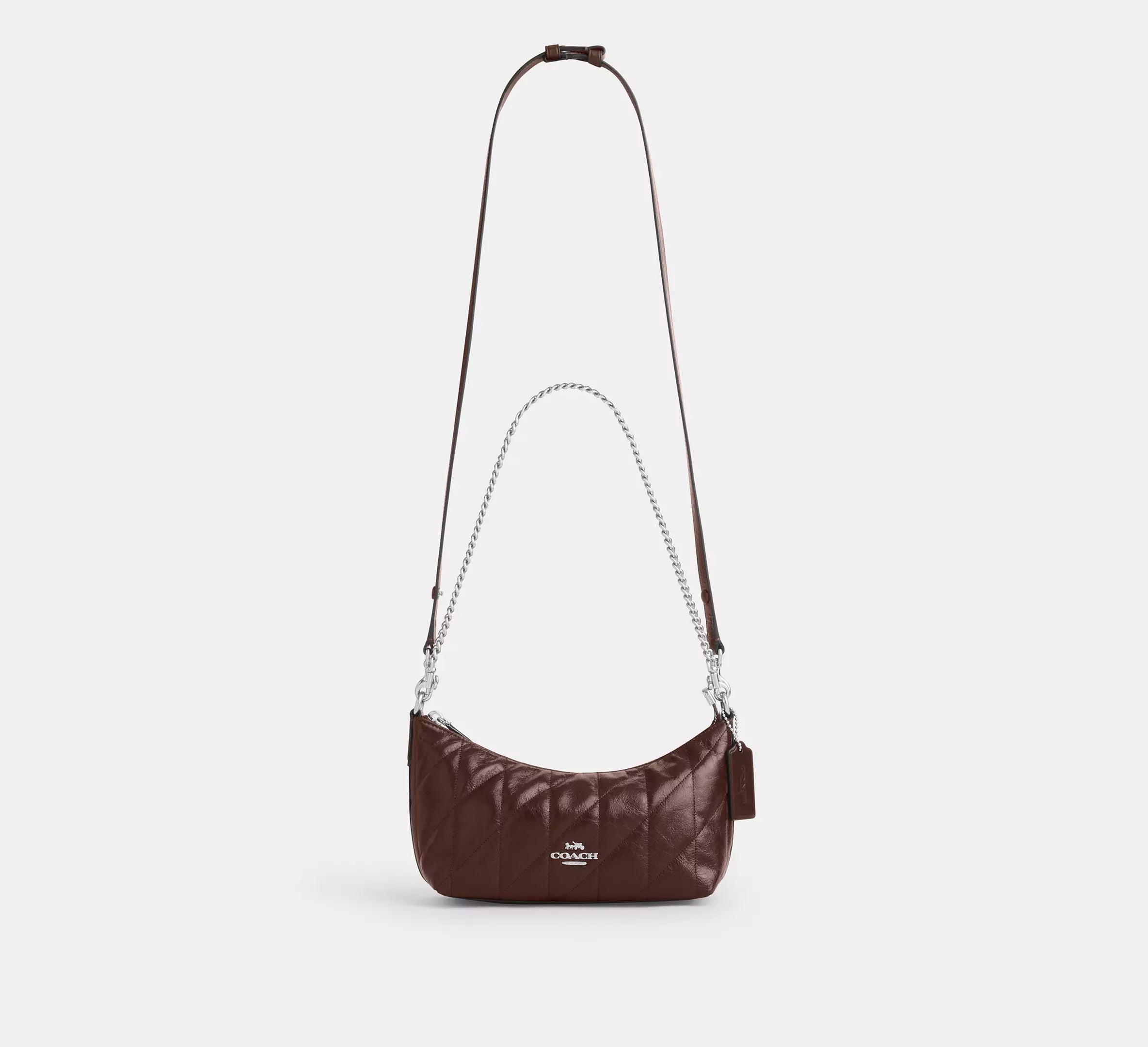Coach Caitlin Shoulder Bag With Quilting   -   Silver/Maple