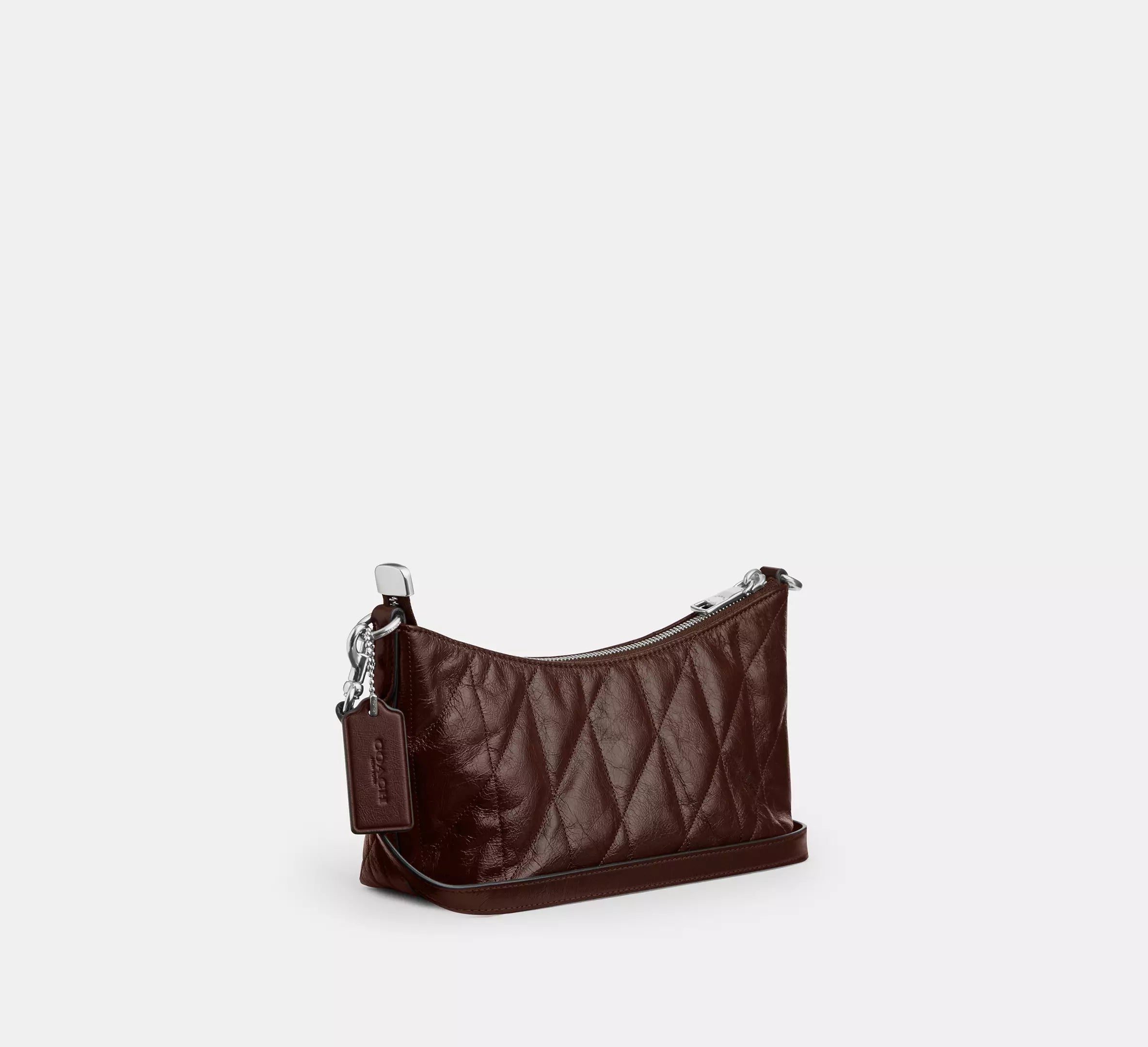 Coach Caitlin Shoulder Bag With Quilting   -   Silver/Maple