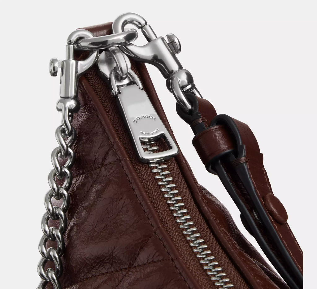 Coach Caitlin Shoulder Bag With Quilting   -   Silver/Maple