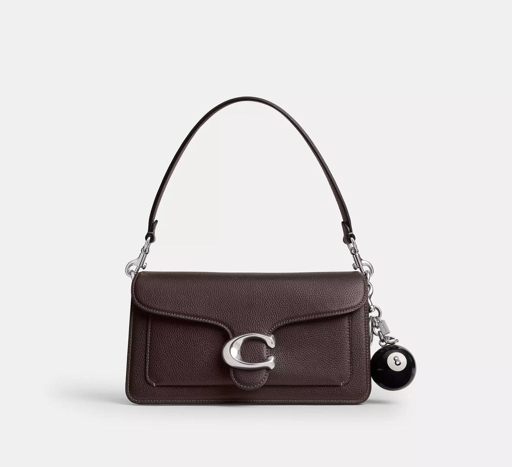 Coach Eight Ball Bag Charm  -  Silver/Black