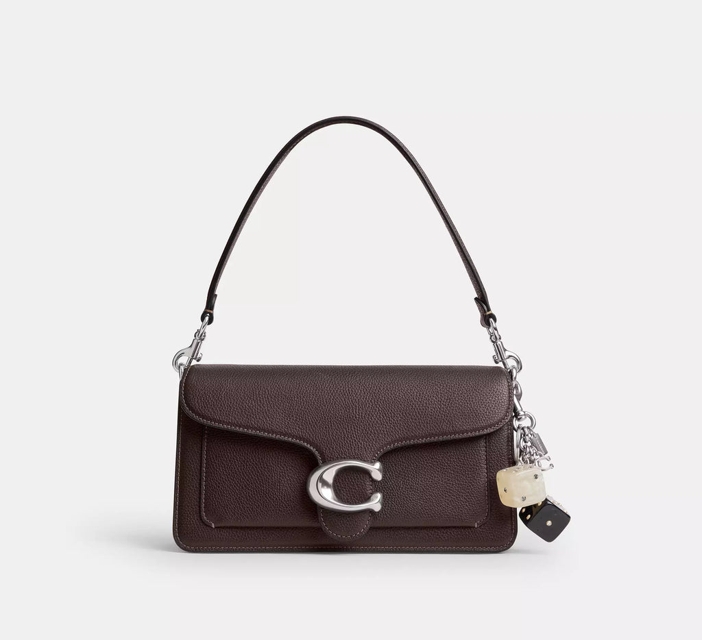 Coach Dice Bag Charm  -  Light Antique Gold/Silver Black Multi